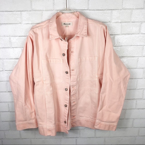 madewell pink denim jacket
